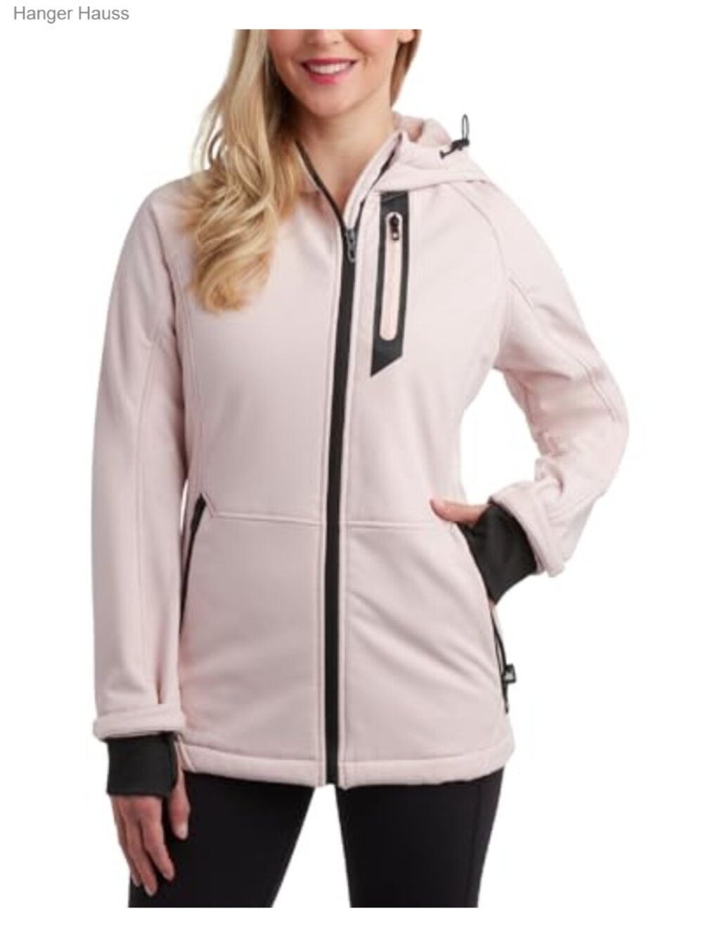 Women's Softshell Jacket Waterproof Terry Fleece Lightweight Full Zip Hooded